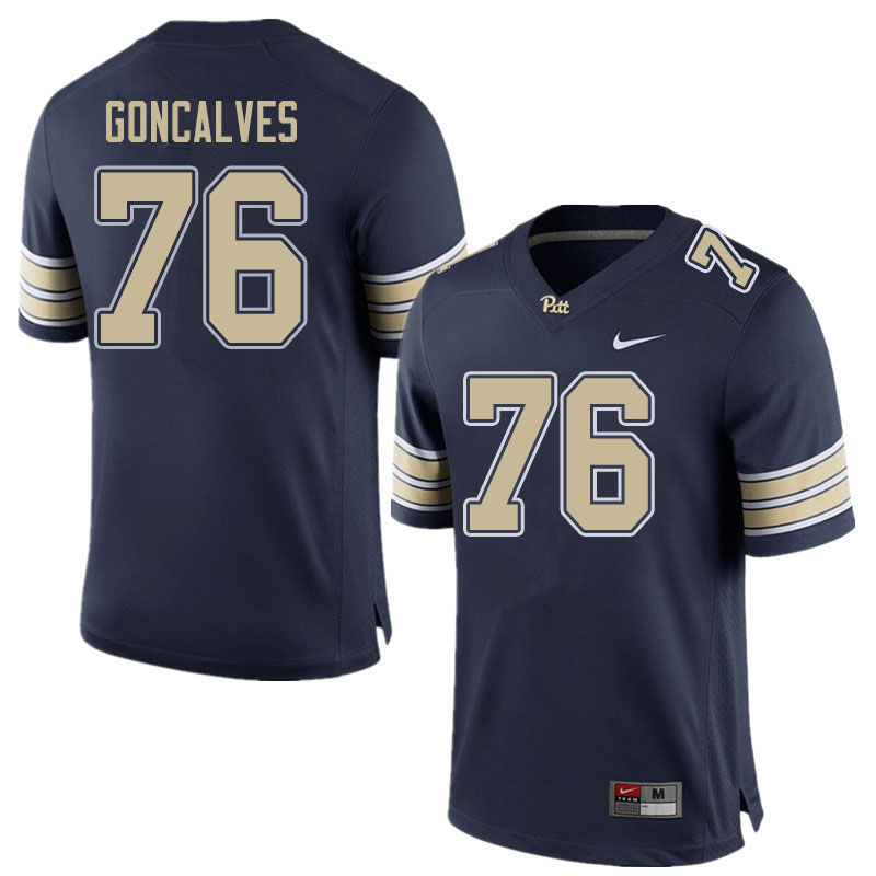 Men #76 Matt Goncalves Pitt Panthers College Football Jerseys Sale-Home Navy